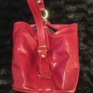 Red and White hobo handbags